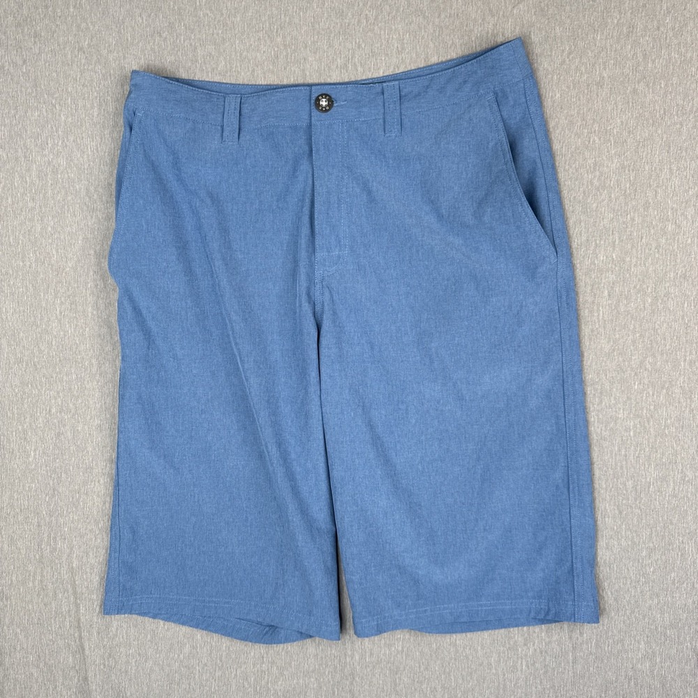 BKE Hybrid Athletic Fit Shorts Mens 32 Blue Heathered Stretch TR137